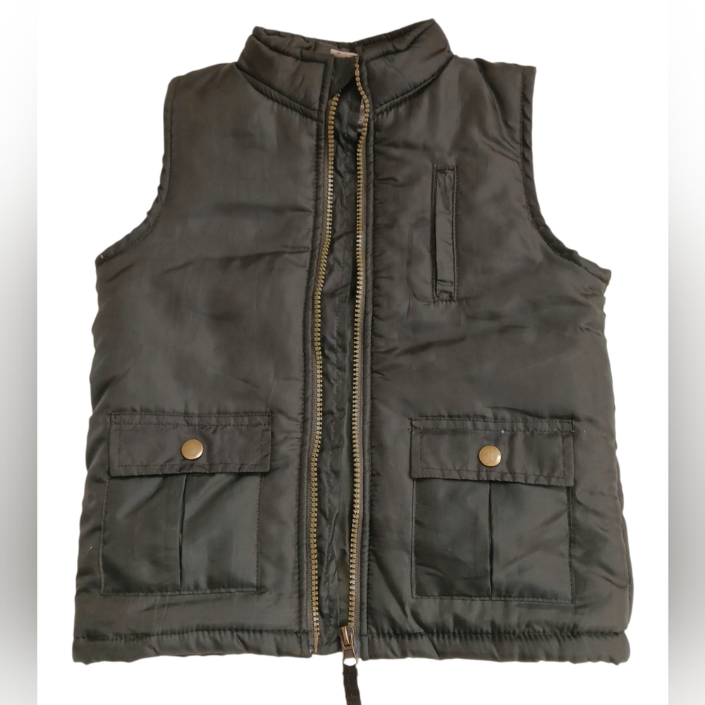Brooklyn Boy's Hunter Green Puffer Zip Up Vest- Size 6X EUC